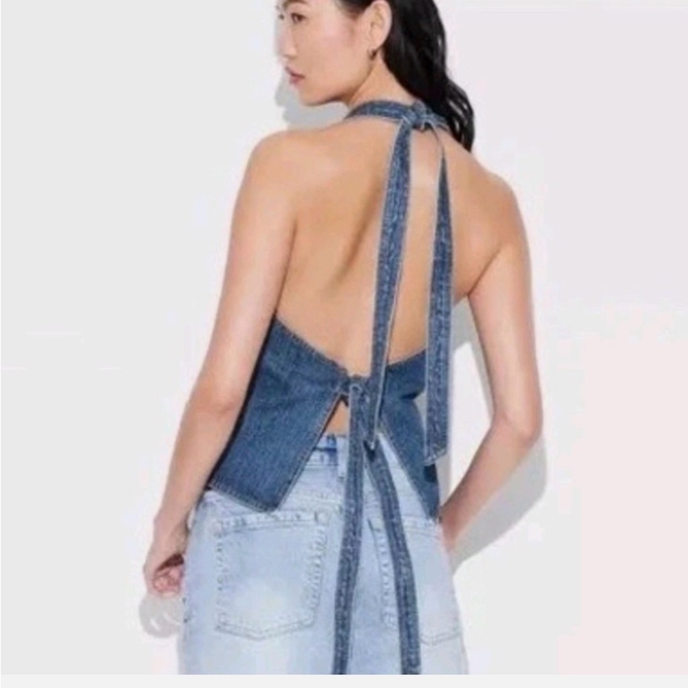 Open Back Jean Top - Picture 2 of 5